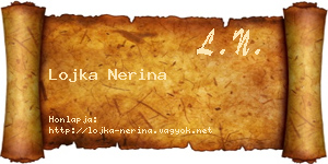 Lojka Nerina névjegykártya